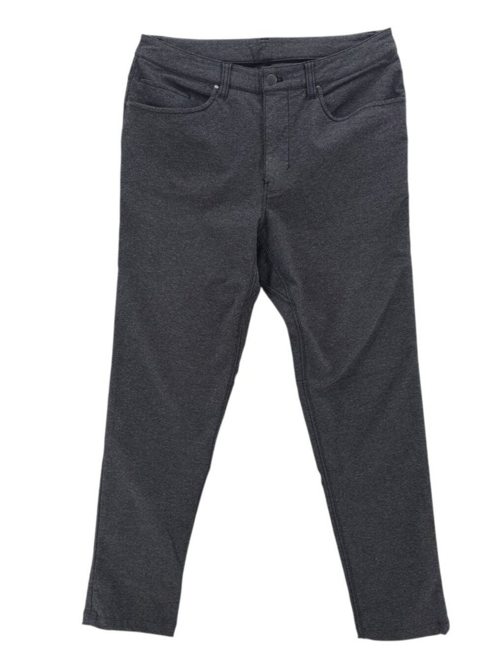 LULULEMON ABC Slim Tech Canvas 5-Pocket Pants LM5983S Heather Black Gray EUC 32